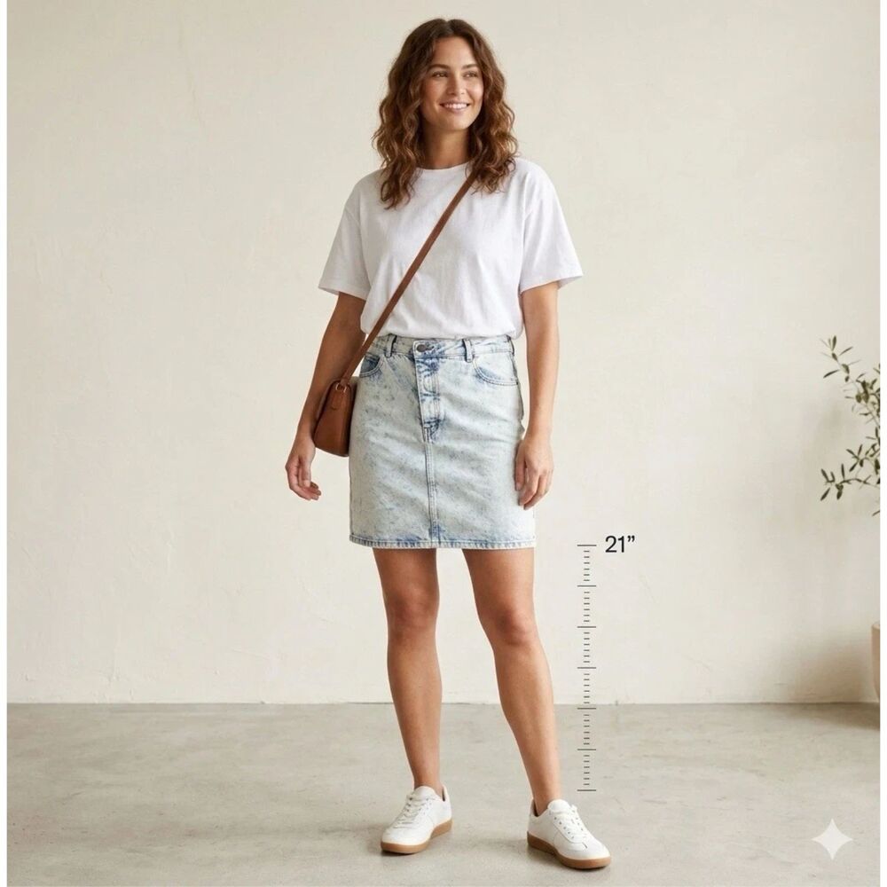 Jack Mulqueen Skirt Womens 16 Denim Mini Stone Wash USA Made Vintage Y2K western
